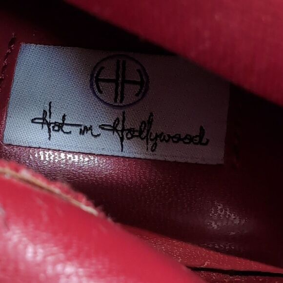 Hot In Hollywood Red Suede Heeled Boots Sz 11 - Picture 9 of 13
